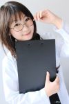 clipboard cosplay d.gray-man glasses labcoat lou_fa photo socks takamura_mashiro twintails 