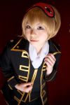  blonde_hair cosplay eyemask gintama katou_mari okita_sougo photo uniform 