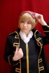  blonde_hair cosplay eyemask gintama katou_mari okita_sougo photo uniform 