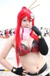    bikini_top chopsticks cosplay gloves noeru redhead shorts tengen_toppa_gurren_lagann thigh-highs under_boob yoko_ritona   