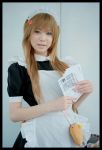  apron blonde_hair cosplay hairclip maid maid_uniform moesham_girl photo rumi_(model) 