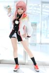 cosplay photo pink_hair revolutionary_girl_utena saya socks sword tenjou_utena uniform 