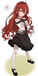  1girl bare_shoulders boshi_(a-ieba) breasts crossed_arms eris_greyrat highres long_hair looking_at_viewer mary_janes mushoku_tensei red_eyes redhead shoes skirt small_breasts solo white_legwear 