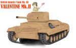  1girl artist_request blonde_hair blue_eyes blush breasts caterpillar_tracks commentary_request english_text gift ground_vehicle hat headphones highres military military_hat military_uniform military_vehicle motor_vehicle original short_hair smile solo tank uniform valentine_(tank) white_background 