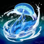  artist_name blue_theme jellyfish kaijuu_no_kodomo lens_flare no_humans water whale yanp 