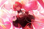  1girl absurdres alternate_costume breasts dress elbow_gloves gloves heart highres large_breasts pyra_(xenoblade) red_eyes redhead short_hair skirt solo tarbo_(exxxpiation) valentine xenoblade_chronicles_(series) xenoblade_chronicles_2 