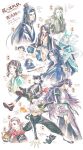  1girl 6+boys a&#039;gen_(the_legend_of_luoxiaohei) absurdres animal_ears aqua_eyes aqua_hair bangs bidiu_(the_legend_of_luoxiaohei) black_cat black_eyes black_hair blue_eyes blue_hair blunt_bangs brown_hair cat cat_boy cat_ears cat_tail diting_(the_legend_of_luoxiaohei) double_bun earrings fengxi_(the_legend_of_luoxiaohei) green_eyes highres horns jewelry lanxi_zhen laojun_(the_legend_of_luoxiaohei) li_qingning_(the_legend_of_luoxiaohei) long_hair luoxiaohei luozhu_(the_legend_of_luoxiaohei) micho multiple_boys nezha_(the_legend_of_luoxiaohei) pipe purple_hair short_hair single_horn sitting tail the_legend_of_luo_xiaohei tianhu_(the_legend_of_luoxiaohei) translation_request twitter_username upper_body violet_eyes white_hair wuxian_(the_legend_of_luoxiaohei) xuan_li_(the_legend_of_luoxiaohei) xuhuai_(the_legend_of_luoxiaohei) 