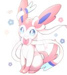  blue_eyes closed_mouth commentary_request dated gen_6_pokemon heart highres no_humans okoge_(simokaji) paws pokemon pokemon_(creature) signature sitting smile solo sylveon tiara toes veil white_background 