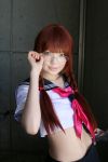  arisugawa_shii cosplay glasses midriff namada photo sailor_uniform school_uniform sword the_art_of_yamashita_shunya twin_braids 