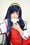  blue_hair cosplay hairband himemiya_chikane kannazuki_no_miko photo saya school_uniform 
