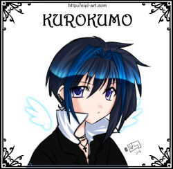  1boy black_border black_hair blue_eyes blue_hair border character_name commentary cross cross_necklace dated detached_wings earrings english_commentary expressionless hair_intakes high_collar jewelry looking_at_viewer male_focus multicolored_hair necklace original ornate_border popped_collar signature solo upper_body wing_yun_man wings 