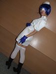  boots cosplay eyepatch gloves ikkitousen nurse nurse_uniform ryomou_shimei sakura_marimo thigh-highs 