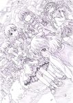  cirno hijiri_byakuren ibaraki_kasen monochrome rumia shiki_eiki sketch tears touhou toyosatomimi_no_miko wrwr 