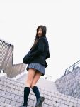  blazer cardigan cosplay knee_socks photo school_uniform sugimoto_yumi 