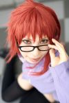  ari_(model) belt cosplay glasses karin_(naruto) naruto photo redhead thigh-highs 