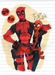  2boys deadpool male marvel multiple_boys spider-man t8909 