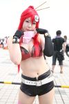   bikini_top chopsticks cosplay gloves noeru redhead shorts tengen_toppa_gurren_lagann thigh-highs yoko_ritona  