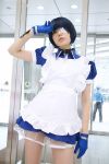 apron cosplay eyepatch gloves ikkitousen maid maid_uniform namada photo ryomou_shimei 