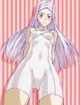  bad_id blush bodysuit flat_chest from_below fura gundam gundam_00 long_hair marie_parfacy silver_hair solo soma_peries soma_phelles yellow_eyes 