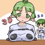  cosplay elf green_hair lowres oekaki panda pointy_ears t-shirt tarepanda 