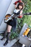  belt cosplay elbow_gloves fishnet_stockings guitar hairband hiromichi one_kneehigh one_thighhigh photo suzumiya_haruhi suzumiya_haruhi_no_yuuutsu 