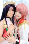  cosplay himemiya_anthy photo pink_hair purple_hair revolutionary_girl_utena rou saya sword tenjou_utena uniform 