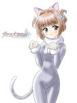  animal_ears brown_hair cat_ears catsuit masakichi_(crossroad) sakura_taisen sakura_taisen_iii twintails 