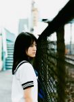  cosplay fence fukuda_saki school_uniform 