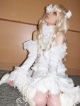  blonde_hair boots cosplay dress eyepatch flower houtou_singi_(model) kirakishou photo rozen_maiden ruffles 