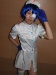  cosplay eyepatch gloves ikkitousen nurse nurse_uniform ryomou_shimei sakura_marimo thigh-highs 