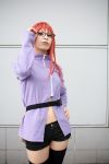  ari_(model) belt cosplay glasses karin_(naruto) midriff naruto photo redhead thigh-highs 