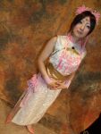  amane chinadress cosplay diao_chan dynasty_warriors flower hair_ribbons qipao 