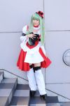  boots cc code_geass cosplay garters green_hair hat natsuki ruffles thigh-highs twintails 