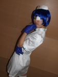  cosplay eyepatch gloves ikkitousen nurse nurse_uniform ryomou_shimei sakura_marimo thigh-highs 