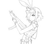  1girl assault_rifle disgaea donburikazoku_(artist) gun pleinair rifle weapon 