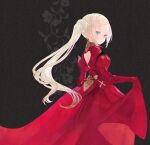  1girl armor blush cape dress edelgard_von_hresvelg eotyq58d6do16cs fire_emblem fire_emblem:_three_houses full_body gloves hair_ornament long_hair long_sleeves looking_at_viewer red_cape side_ponytail simple_background solo violet_eyes white_hair 