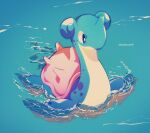  afloat artist_name bright_pupils closed_mouth from_above gen_1_pokemon highres jacknaiff lapras no_humans pokemon pokemon_(creature) solo swimming water watermark 