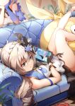  2girls absurdres asc11 breasts bronya_zaychik china_dress chinese_clothes dress grey_eyes highres honkai_(series) honkai_impact_3rd long_hair multiple_girls seele_vollerei silver_hair small_breasts thighs white_dress 