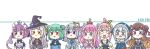 6+girls :d :o :x :| airani_iofifteen amane_kanata animal_hood anya_melfissa bangs black_capelet black_dress black_headwear blue_bow blue_dress blue_eyes blue_hair blue_hoodie blue_sleeves bow braid breasts brown_eyes brown_hair candy_hair_ornament capelet chibi closed_mouth commentary_request crown detached_sleeves double_bun dress eyebrows_visible_through_hair food_themed_hair_ornament frilled_dress frills gawr_gura gradient_hair green_eyes green_hair grey_hair grey_jacket grey_shirt hair_bun hair_ornament hair_ribbon hair_rings hairband hat heterochromia highres himemori_luna hololive hololive_english hololive_indonesia hood hood_up hoodie jacket juliet_sleeves long_hair long_sleeves maid_headdress medium_breasts minato_aqua mini_crown multicolored_hair multiple_girls murasaki_shion open_mouth overalls parted_lips pink_dress pink_hair puffy_short_sleeves puffy_sleeves purple_hair red_eyes ribbon rutorifuki shark_hood sharp_teeth shirt short_sleeves side_bun simple_background sleeveless sleeveless_dress smile strapless strapless_dress striped striped_shirt teeth two-tone_hair two_side_up upper_body uruha_rushia v-shaped_eyebrows vertical-striped_shirt vertical_stripes very_long_hair violet_eyes virtual_youtuber white_background white_shirt witch_hat wrapped_candy