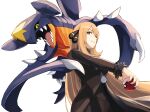  1girl black_nails blonde_hair brown_coat brown_pants closed_mouth coat commentary cynthia_(pokemon) eyebrows_visible_through_hair eyelashes fur-trimmed_coat fur_trim grey_eyes hair_ornament hair_over_one_eye highres holding holding_poke_ball long_hair long_sleeves nail_polish pants poke_ball poke_ball_(basic) pokemon pokemon_(creature) pokemon_(game) pokemon_dppt shiny shiny_hair shiraue3 shirt simple_background white_background 