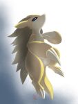  absurdres animal_focus artist_name backlighting blank_eyes blue_eyes claws closed_mouth commentary dated english_commentary eryz full_body gen_1_pokemon gradient gradient_background highres looking_up no_humans pokemon pokemon_(creature) sandslash signature simple_background solo white_background 