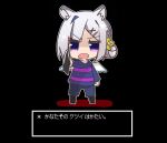  1girl amane_kanata angel_wings animal_ears bangs braid braided_bun commentary_request eyebrows_visible_through_hair hamster_ears hololive looking_at_viewer pointing pointing_at_viewer shirakami_fubuki_(artist) solo translation_request wings 
