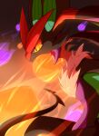  beige_fur blurry commentary draco_meteor_(pokemon) fangs from_side gen_6_pokemon highres looking_down noivern open_mouth pokemon pokemon_(creature) yellow_eyes zymonasyh 