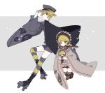  blonde_hair blue_eyes cape doll doll_hug dress eyepatch frilled_dress frills hat kagamine_len kagamine_rin military_hat object_hug ribbon senbon-zakura_(vocaloid) vocaloid wide_sleeves yoshiki 