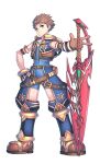  1boy absurdres aegis_sword_(xenoblade) chest_harness full_body hakusai_(hksicabb) harness highres rex_(xenoblade) simple_background solo standing sword weapon white_background xenoblade_chronicles_(series) xenoblade_chronicles_2 
