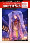  1girl absurdres alternate_costume angel_beats! floral_print goto_p hat highres house japanese_clothes kimono long_hair looking_at_viewer night outdoors pink_kimono silver_hair snow solo tachibana_kanade translation_request yellow_eyes 