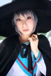  ari_(model) cape cosplay nagato_yuki photo sailor_uniform school_uniform suzumiya_haruhi_no_yuuutsu witch_hat 