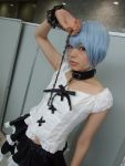  ayanami_rei blue_hair cosplay lace leash midriff namada neon_genesis_evangelion photo red_eyes ruffles 