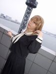  akoda_yae blonde_hair cosplay maria-sama_ga_miteru satou_sei school_uniform 