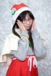  ai apron cosplay glasses popotan santa_hat shiguma_tsukinowa 